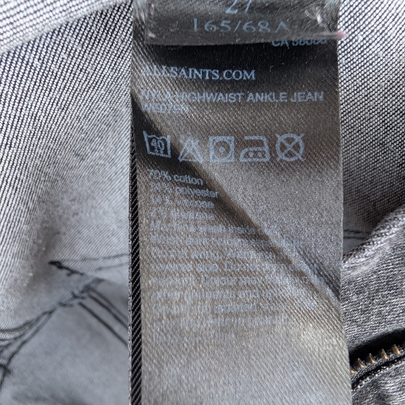 AllSaints Nyla High Rise Skinny Black Jeans 27 - Picture 12 of 12